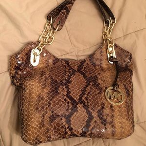 Snake Skin Leather Michael Kors Shoulder Bag